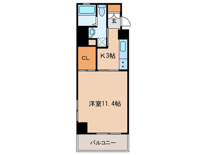 グランデ浅間町(1K/8階)の間取り写真