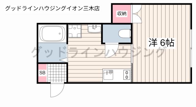 MKホームIV(1K/2階)の間取り写真