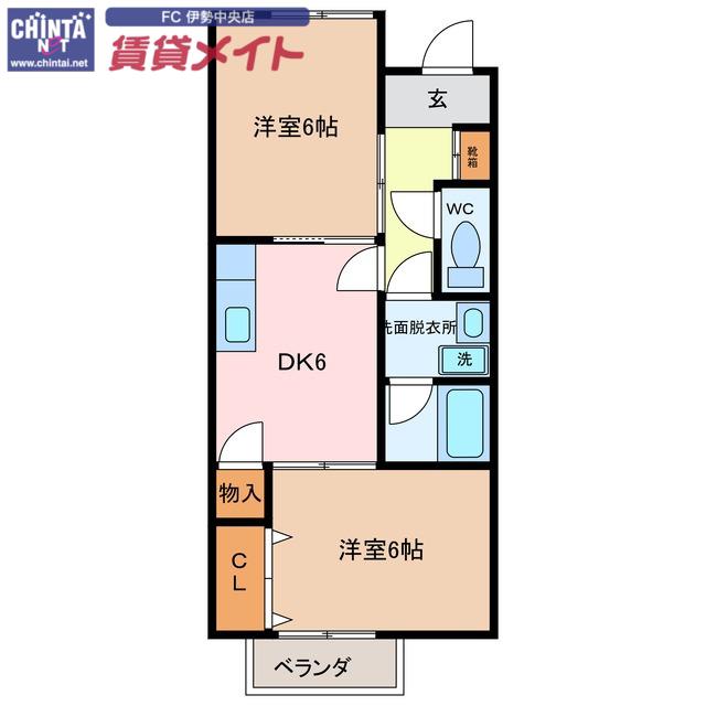 SURPLUSセレステ(2DK/2階)の間取り写真