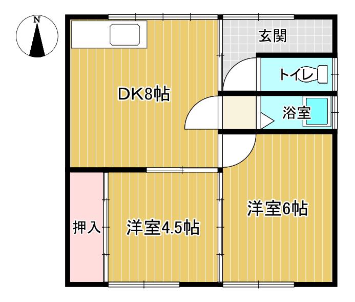 佐藤コーポ(2DK/1階)の間取り写真