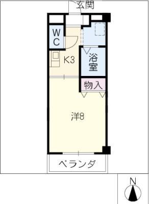 ロス・ペリートス(1K/3階)の間取り写真