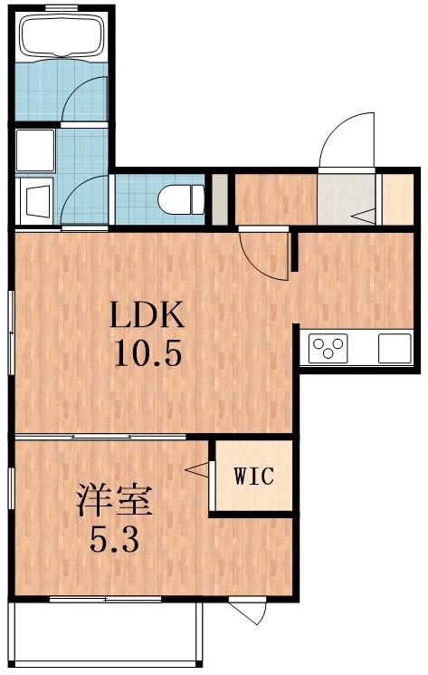 VIENTO福善(1LDK/4階)の間取り写真