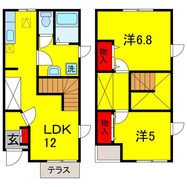 カーサエテルノ(2LDK/1階)の間取り写真