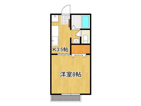 コンフォートハイツ斉藤(1DK/2階)の間取り写真