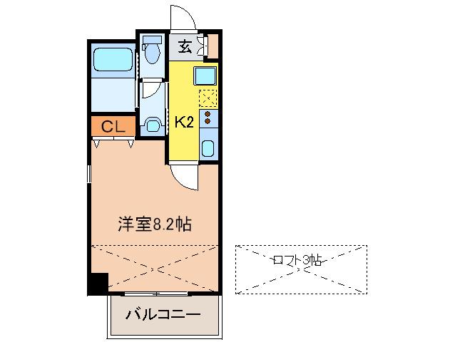 ハッピーハウス川西(1K/5階)の間取り写真