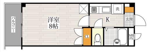 竹下駅前ENハイツ(1K/2階)の間取り写真