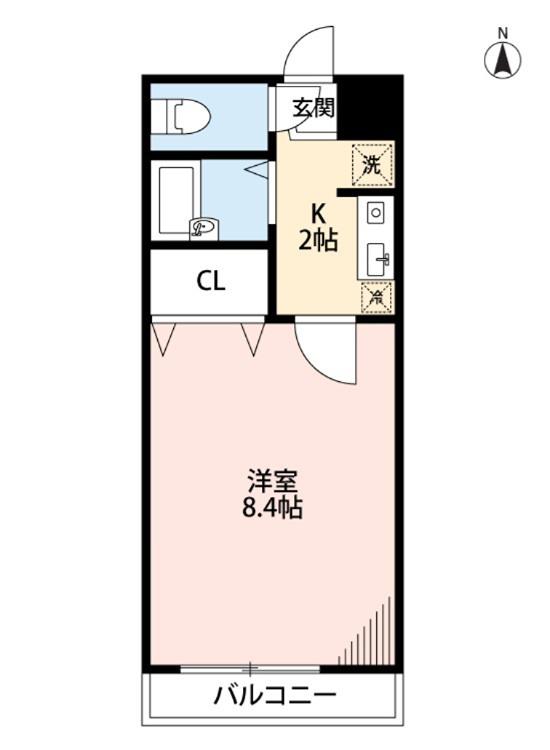 ロイヤルパレス神明町(1K/2階)の間取り写真