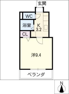 大竹南ビル(1K/5階)の間取り写真
