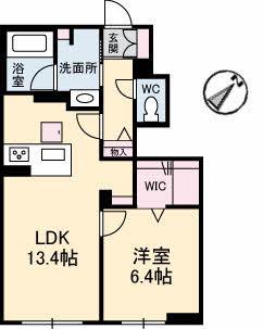 SAPHIR T(1LDK/1階)の間取り写真