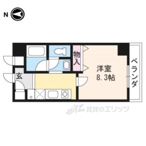 フレグランスKADONO(1K/4階)の間取り写真