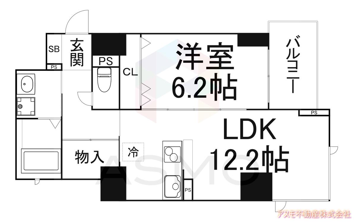 アークアベニューアベノ(1LDK/7階)の間取り写真