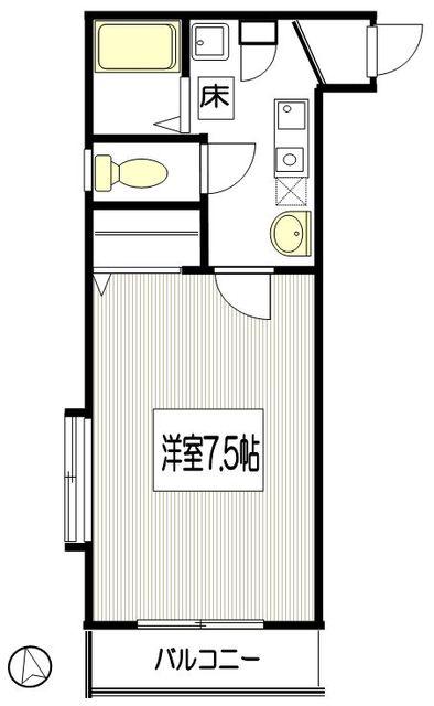 アベーテ(1K/1階)の間取り写真