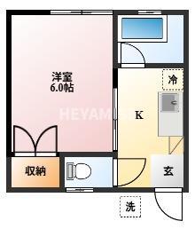 ハイアットの家(1K/1階)の間取り写真
