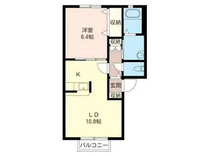 ル・クレールD(1LDK/1階)の間取り写真