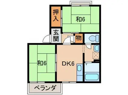 タウニィ名草(2DK/1階)の間取り写真
