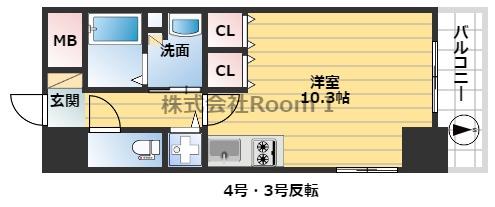 アプリーレ堺筋本町(ワンルーム/5階)の間取り写真