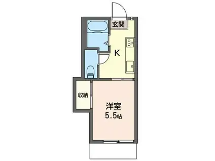 グリーンハイツ(1K/1階)の間取り写真