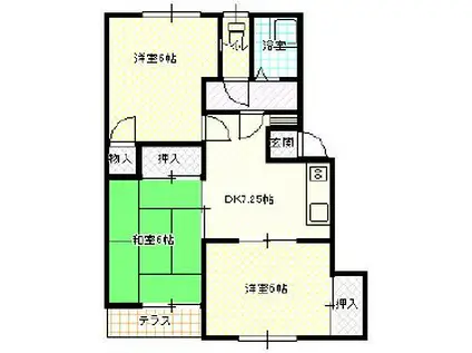 三上ハイツ(3DK/1階)の間取り写真