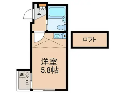 CASA LUNA高津(ワンルーム/1階)の間取り写真