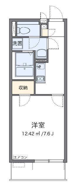 ミオラコート(1K/1階)の間取り写真