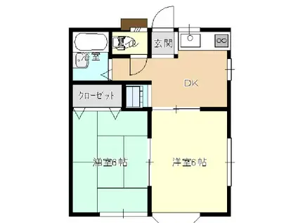 パレカンパーニュ(2K/2階)の間取り写真