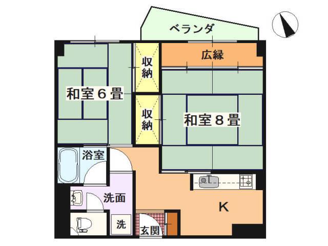 伊東マンション第3別館(2K/5階)の間取り写真