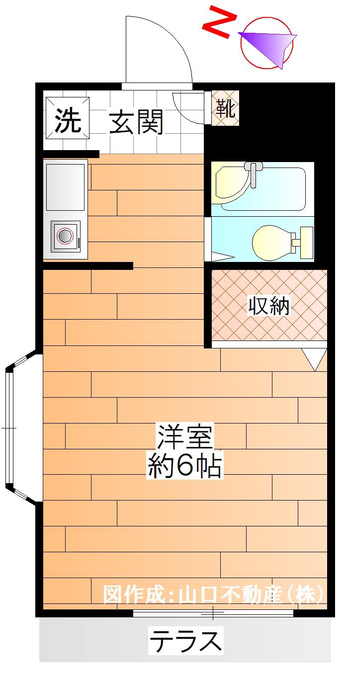 多摩平ハイツ(ワンルーム/1階)の間取り写真