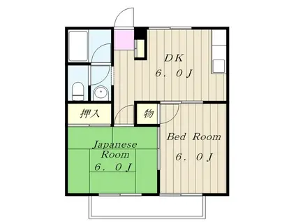 モンレーヴ21(2DK/1階)の間取り写真