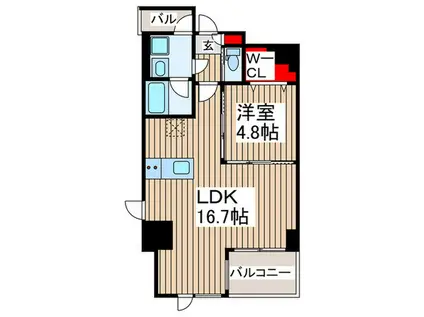 TORIKOE TURRIS(1LDK/9階)の間取り写真