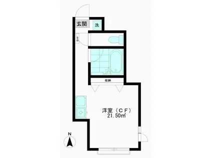 東急目黒線 奥沢駅 徒歩5分 2階建 築31年(ワンルーム/2階)の間取り写真