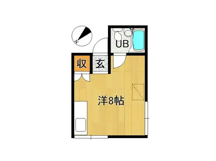 プラザINKEI A棟(ワンルーム/1階)の間取り写真