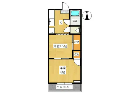 ブルーオーシャン・狭山 ネットマンガ雑誌フリー(2K/2階)の間取り写真