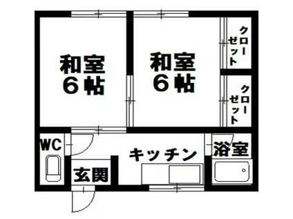 青森県八戸市白銀三丁目2番11 コーポサンエイ(2K/1階)の間取り写真