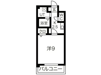 アビタシオン八事(1K/2階)の間取り写真