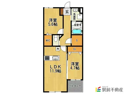 LEO CRISE(2SLDK/5階)の間取り写真