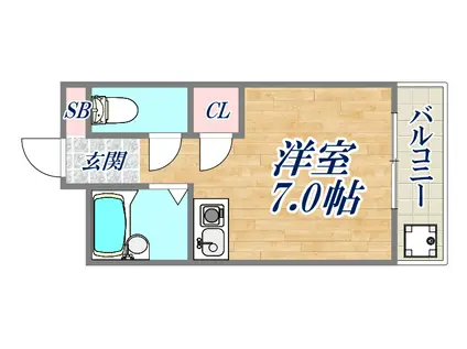 セセラギフラット(ワンルーム/2階)の間取り写真