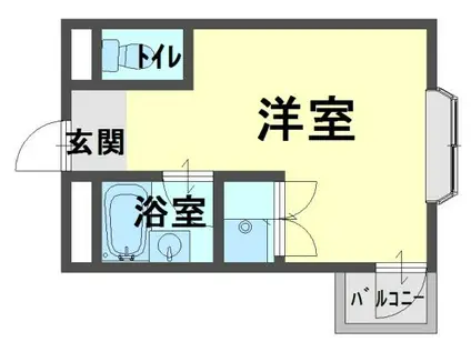 フジコーマンション小松里(1K/2階)の間取り写真