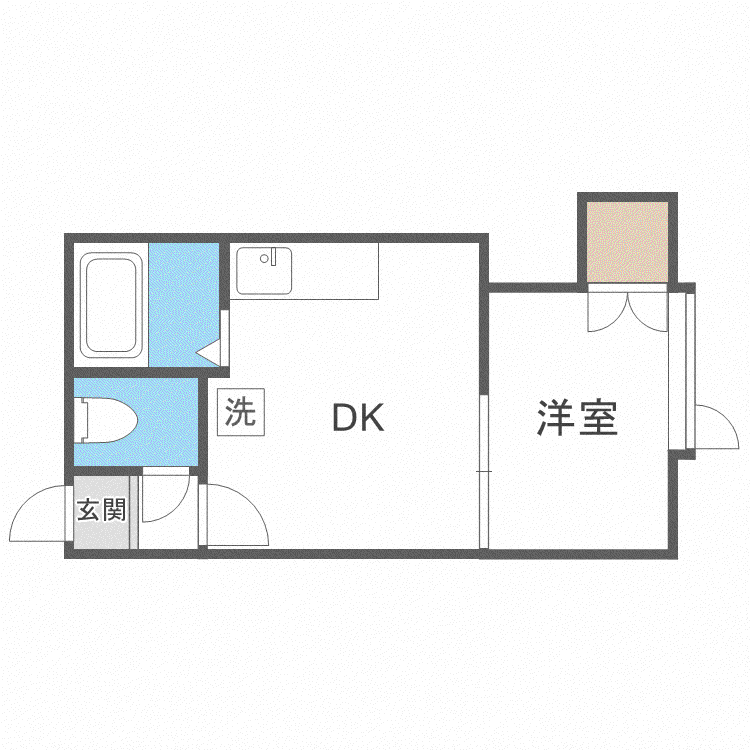 ラメール23(1DK/3階)の間取り写真