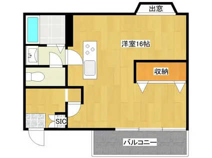 アベニュー中加賀屋(ワンルーム/6階)の間取り写真