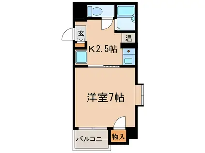 モワ鳥居松(1K/3階)の間取り写真