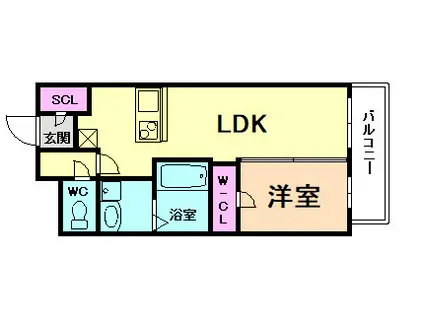 レジュールアッシュ塚本レジデンス(1LDK/10階)の間取り写真