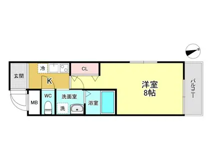 リアコート塚本(1K/2階)の間取り写真