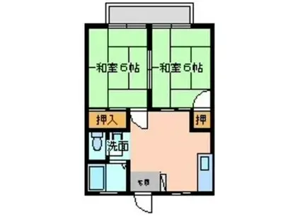 ソーブルA棟(2DK/2階)の間取り写真