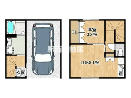 RENATUS VERITE(1LDK/1階)の間取り写真