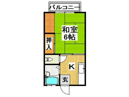 杉本ハイツ(1K/1階)の間取り写真