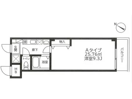 アトーレ鈴谷(1K/3階)の間取り写真