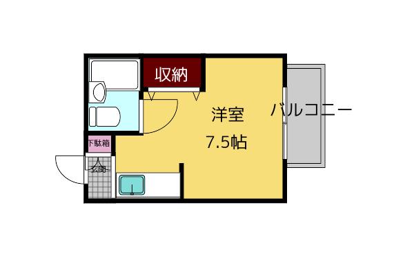 IMNビル(ワンルーム/3階)の間取り写真
