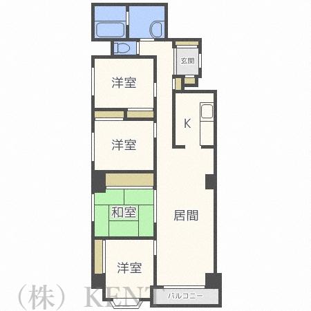 エスポアール円山(4LDK/3階)の間取り写真