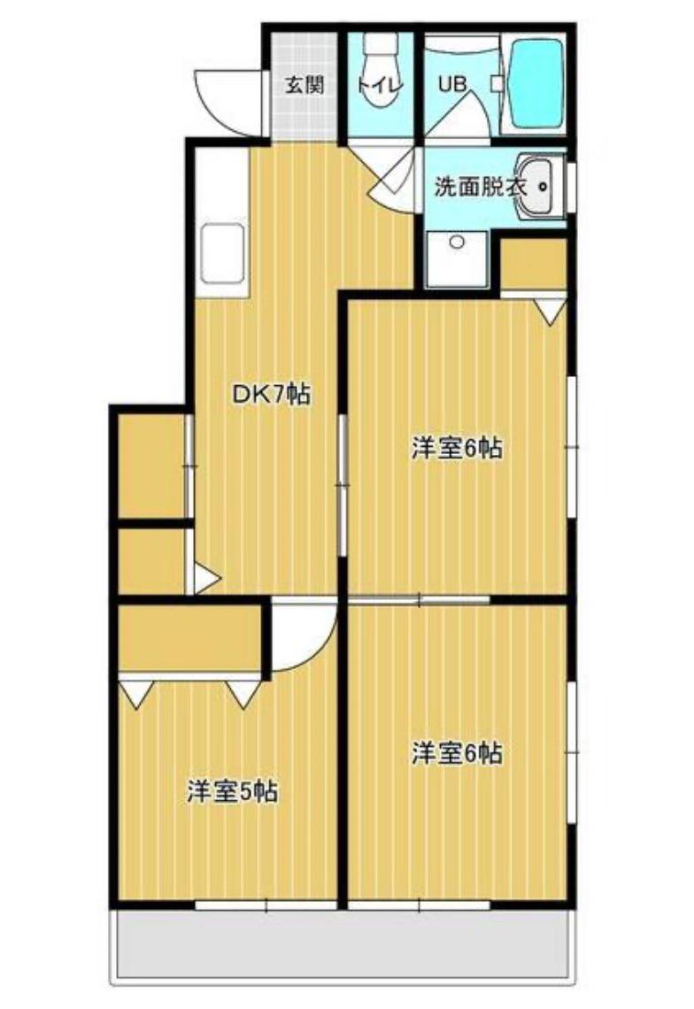 コーポ桐栄(3DK/2階)の間取り写真