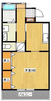 パルテール東新潟A棟(1K/3階)の間取り写真